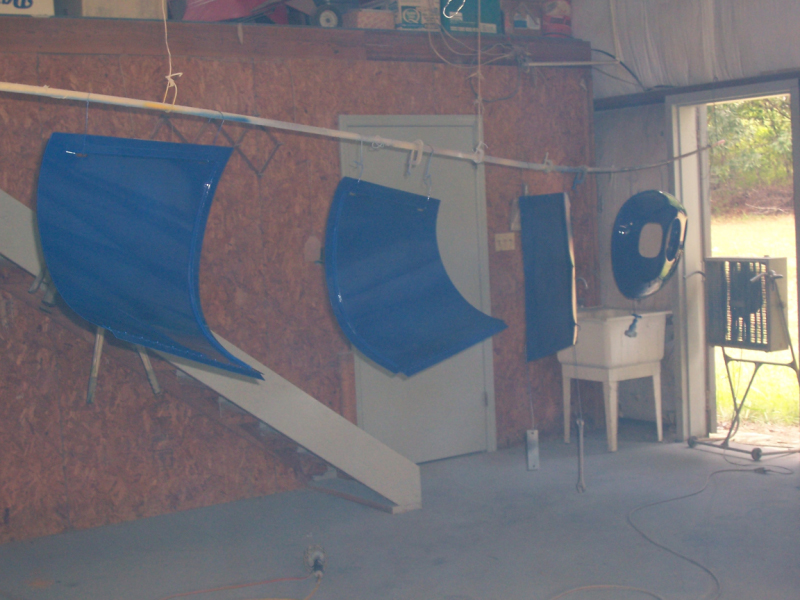 Cowling sprayed blue