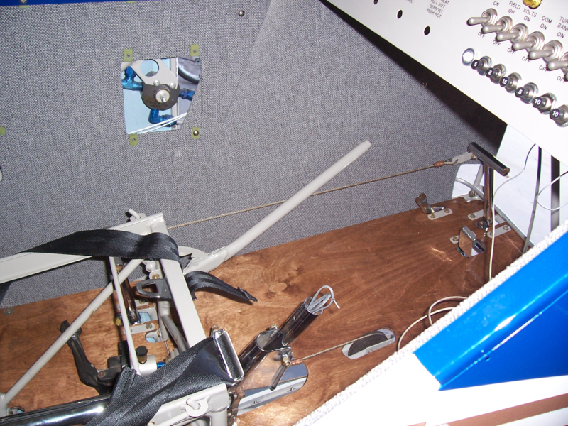 Flap handle and seat belts installed