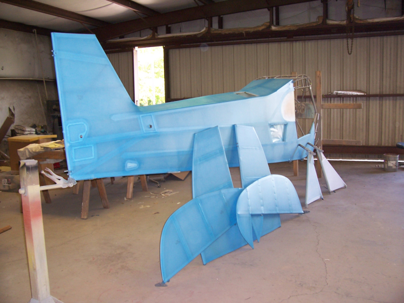 Fuselage and tail feathers in nitrate