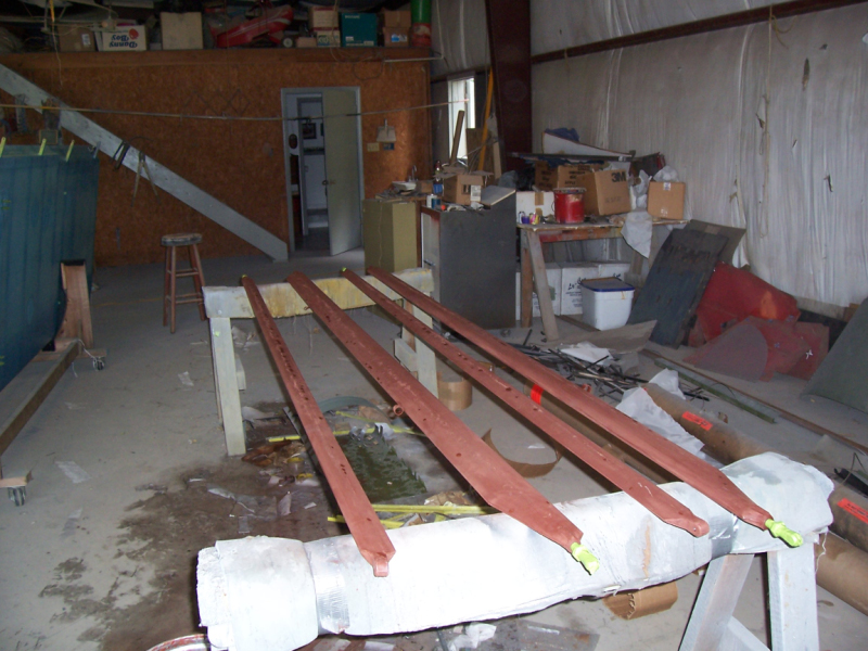 New struts sanded and ready for painting
