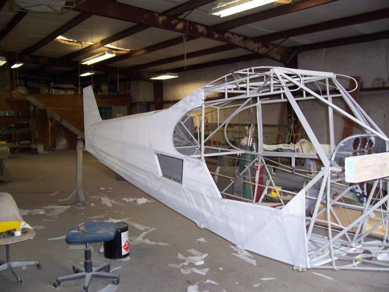 RS fuselage fabric ready for shrinking 1