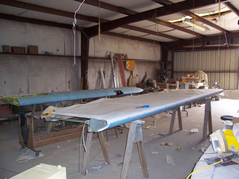 Rigtht wing bottom fabric going on
