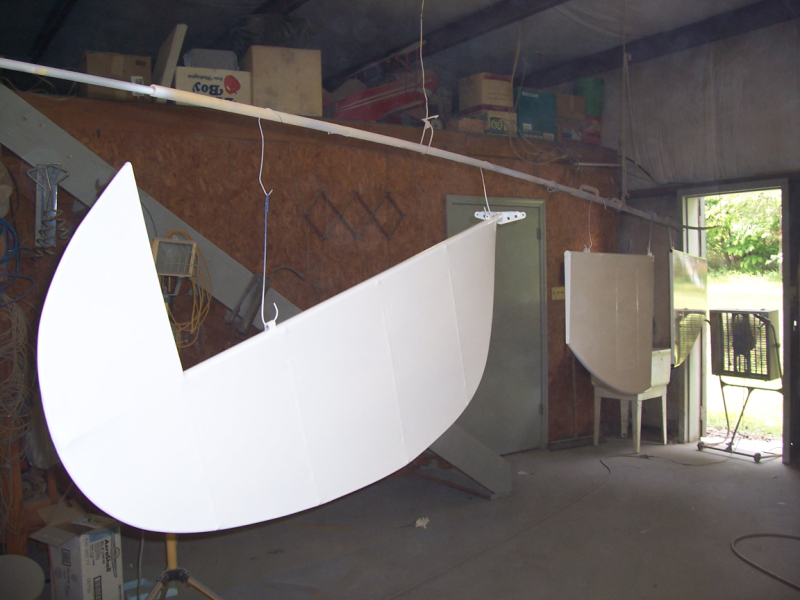 Tail feathers first coat of white
