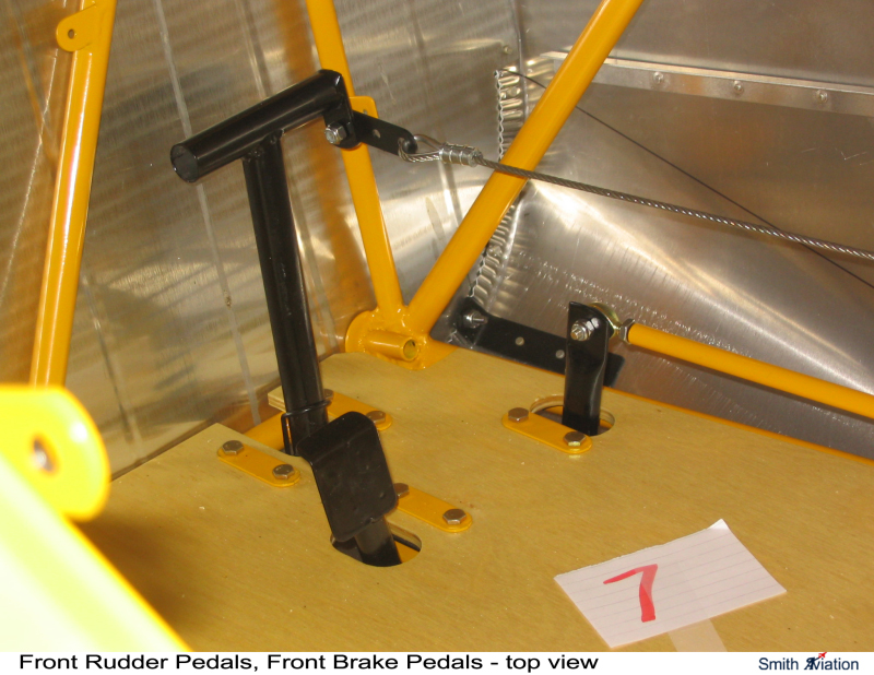 Front Rudder Pedals, Front Brake Pedals -top view